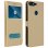 Avizar Funda Libro con Ventana Doble Dorada para Honor 7A/Huawei Y6 2019