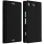Avizar Schwarze Lederhülle für Sony Xperia XZ1 Compact