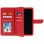 Avizar Funda Billetera Roja para Smartphones 5" a 5.3"
