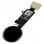 Avizar Schwarzer Ersatz-Home-Button mit Verbindungsband für iPhone 7