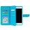 Custodia a portafoglio Avizar turchese per smartphone da 4,3" a 4,7"
