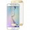 Avizar Protector Cristal Templado Curvo Borde Dorado para Samsung Galaxy S6 Edge