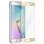 Avizar Protector Cristal Templado Curvo Borde Dorado para Samsung Galaxy S6 Edge