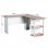 Homcom Mesa Esquinera Oficina 136x130x72cm Blanca/Madera
