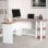 Homcom Mesa Esquinera Oficina 136x130x72cm Blanca/Madera
