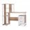 Homcom Mesa Oficina con Estantería 133x55x123cm Madera/Blanco