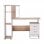 Homcom Mesa Oficina con Estantería 133x55x123cm Madera/Blanco