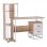 Homcom Mesa Oficina con Estantería 133x55x123cm Madera/Blanco