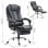 HomCom Silla de Oficina Ergonómica con Reposapiés Negra