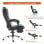 HomCom Silla de Oficina Ergonómica con Reposapiés Negra
