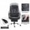 HomCom Silla de Oficina Ergonómica con Reposapiés Negra