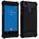 Coque en silicone effet cuir noir Avizar pour smartphones de 4,3" à 4,7"