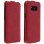 Avizar Funda Cierre Vertical de Piel Auténtica Roja para Samsung Galaxy S8
