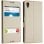 Avizar Funda Libro con Doble Ventana Dorada para Sony Xperia Z5