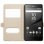 Avizar Funda Libro con Doble Ventana Dorada para Sony Xperia Z5