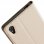 Avizar Funda Libro con Doble Ventana Dorada para Sony Xperia Z5