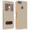 Avizar Funda Tipo Folio con Doble Ventana Dorada para Huawei P Smart