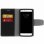 Custodia a portafoglio Avizar con supporto nero per smartphone da 4,5" a 5"