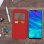 Avizar Funda Libro Cartera con Ventana Roja para Huawei P Smart 2019/Honor 10 Lite