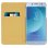 Avizar Flip Book Cover Funda Cartera Dorada para Samsung Galaxy J3 2017