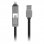 1Life pa:2in1 flat Clable USB/MicroUSB a Lightning 1m Negro