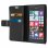 Avizar Funda Billetera Negra para Nokia Lumia 735/730