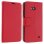 Avizar Funda Libro Billetera Roja para Nokia Lumia 640