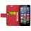 Avizar Funda Libro Billetera Roja para Nokia Lumia 640