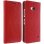 Avizar Funda Billetera de Cuero Rojo para Nokia Lumia 640