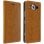 Avizar Funda Billetera de Cuero Marrón para Nokia Lumia 950