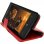 Avizar Funda Billetera de Color Rojo para Nokia Lumia 520/525