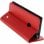 Avizar Funda Billetera de Color Rojo para Nokia Lumia 520/525