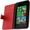Avizar Funda Billetera de Color Rojo para Nokia Lumia 520/525