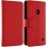 Avizar Funda Billetera de Color Rojo para Nokia Lumia 520/525