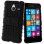 Avizar Funda Negra con Soporte para Nokia Lumia 640 XL