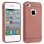 Avizar Funda Protectora Silicona Rosa Efecto Metalizado para iPhone 4 / iPhone 4S