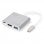 Digitus Adaptador USB 3.0 Type-C a HDMI/USB 3.0/USB C Blanco