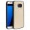 Avizar Funda Protectora de Aluminio y Silicona Dorada para Samsung Galaxy S7 Edge