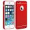 Avizar Funda Protectora de Aluminio y Silicona Roja para iPhone 5 / iPhone 5S / iPhone SE