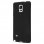 Avizar Funda Protectora de Silicona Negra Ultrafina para Samsung Galaxy Note 4
