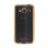 Avizar Funda Protectora de Silicona Transparente con Bordes Dorados para Samsung Galaxy J3