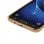 Avizar Funda Protectora de Silicona Transparente con Bordes Dorados para Samsung Galaxy J3