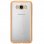 Avizar Funda Protectora de Silicona Transparente con Bordes Dorados para Samsung Galaxy J5 2016