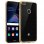 Avizar Funda Protectora de Silicona Transparente con Bordes Dorados para Huawei P8 Lite 2017