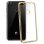 Avizar Funda Protectora de Silicona Transparente con Bordes Dorados para Huawei P8 Lite 2017
