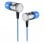 Ecouteurs Klim Fusion filaires intra-auriculaires avec mousse à mémoire, micro et isolation sonore, bleu