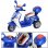 HomCom Coche Triciclo Moto Eléctrica Correpasillos 6V Blanca/Azul