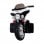 HomCom Police Tricycle Moto Eléctrica 6V Negra/Blanca