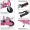 HomCom Scooter Patinete Eléctrico Plegable con Manillar Rosa
