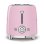 Vintage broodrooster Smeg TSF02PKEU 4 sneetjes, 2 lange sleuven, 1500 W, 6 bruiningsstanden, pastelroze